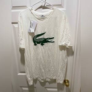 Big “Gator”, White, V-Neck Lacoste T-shirt. NWT